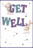 Playfulness and optimism radiate from this get well card, made especially for moments when Epsom friends or family need a little brightness. Joyful characters-a teddy bear with soft, textured fur and a floppy-eared, expressive puppy-seem to spring from the page, each carefully balancing and holding the words 'Get Well' in large, colourful letters. Indigo and teal hues energize the message, set off by a creamy background that recalls the fresh calm of Alexandra Park. Whimsical stars in blues and purples create a hopeful atmosphere, reminiscent of a starlit evening walk along Epsom Downs. The tactile illustration style almost invites a gentle touch, making the card as comforting as a bouquet chosen with love by a local Epsom florist. Each thoughtful detail, from the soft lines to the vibrant palette, delivers not just a message, but an emotional salve that promises genuine comfort and encouragement to anyone recovering across the Epsom area.